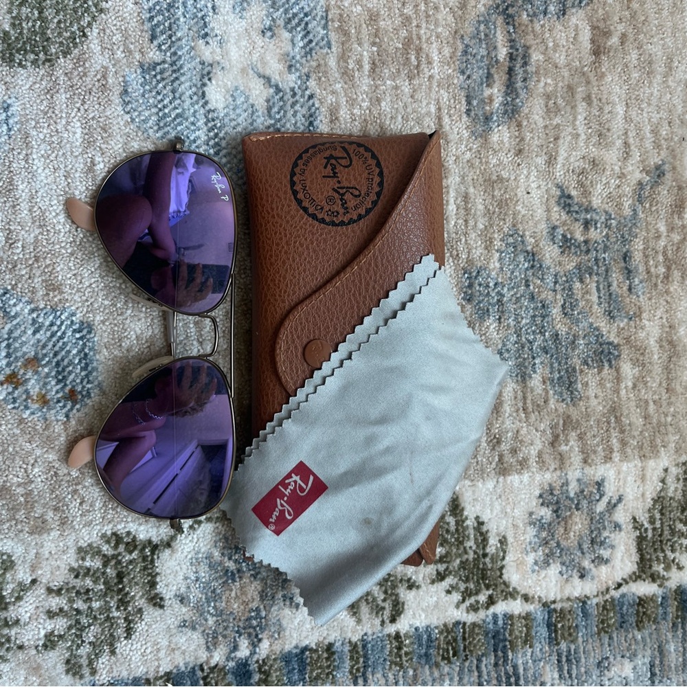 Ray-Ban Purple Lens Aviator Sunglasses